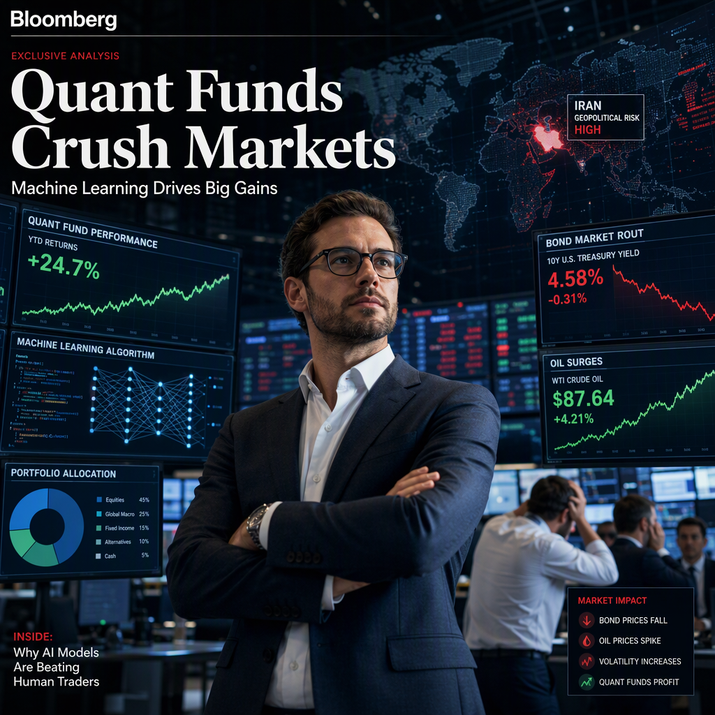 Quant Funds Outperform Stock Market Amid Bond Rout and Oil Surge, Driven by Machine Learning Strategies
