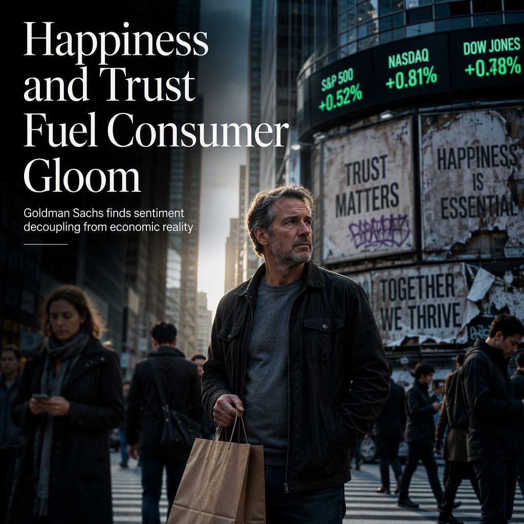 Goldman Sachs Attributes Weak U.S. Consumer Sentiment to Declining Happiness and Trust in Institutions