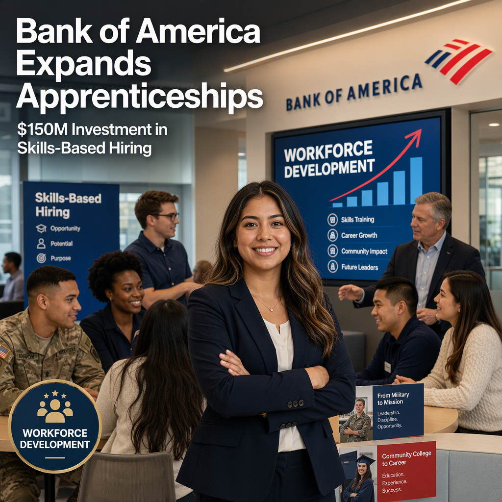 Bank of America to Hire 1,000 More Apprentices and Invest $150 Million in Workforce Development