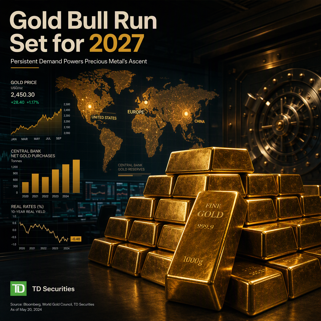 TD Securities Sees Gold Bull Run Building Into 2027 Amid Persistent Dip Buying