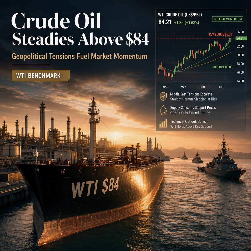WTI Crude Oil Holds Above $84 Amid Geopolitical Tensions and Bullish Technicals