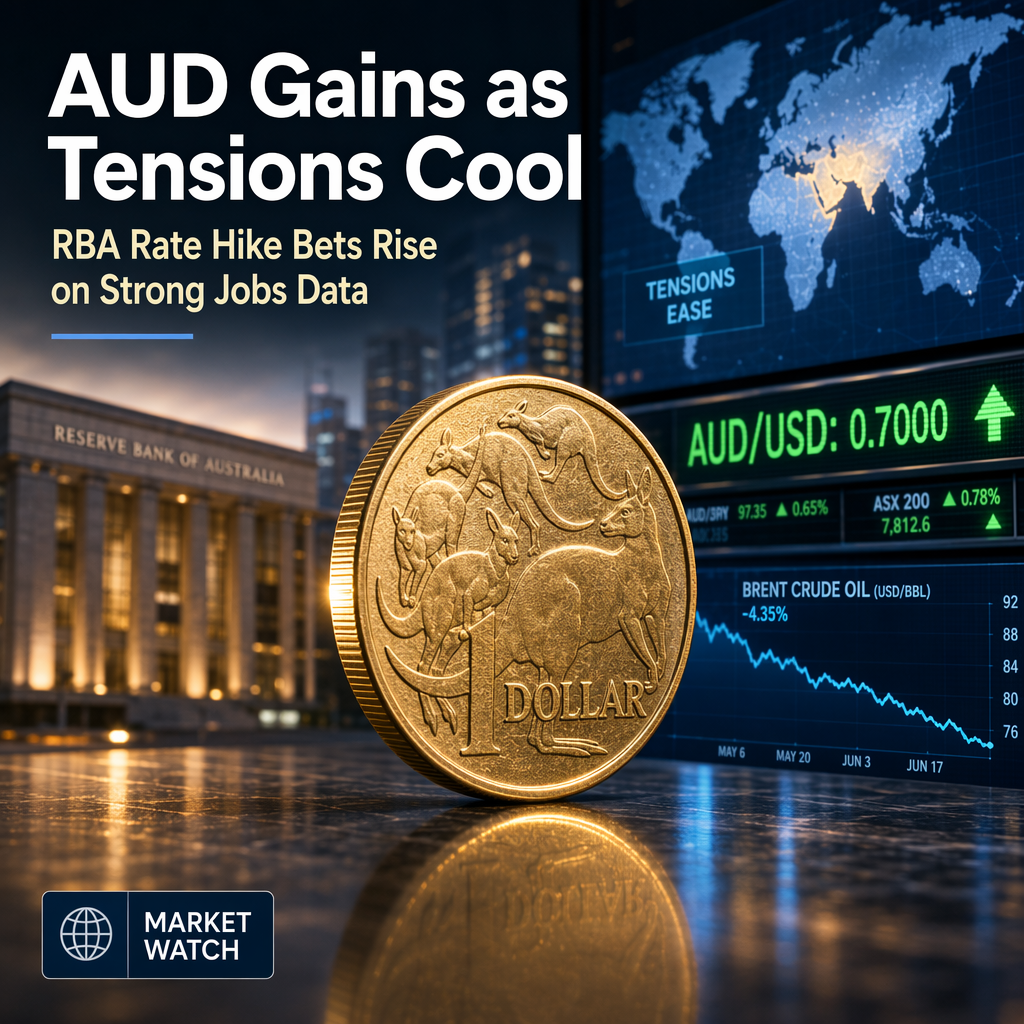 Australian Dollar Strengthens as Mideast Tensions Ease and RBA Rate Hike Expectations Rise