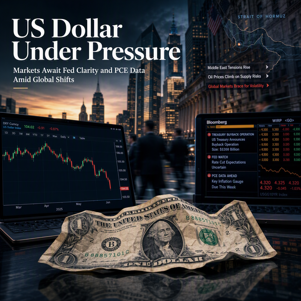 US Dollar Faces Pressure Amid Treasury Buybacks, Fed Uncertainty, and Geopolitical Developments Ahead of Key PCE Data
