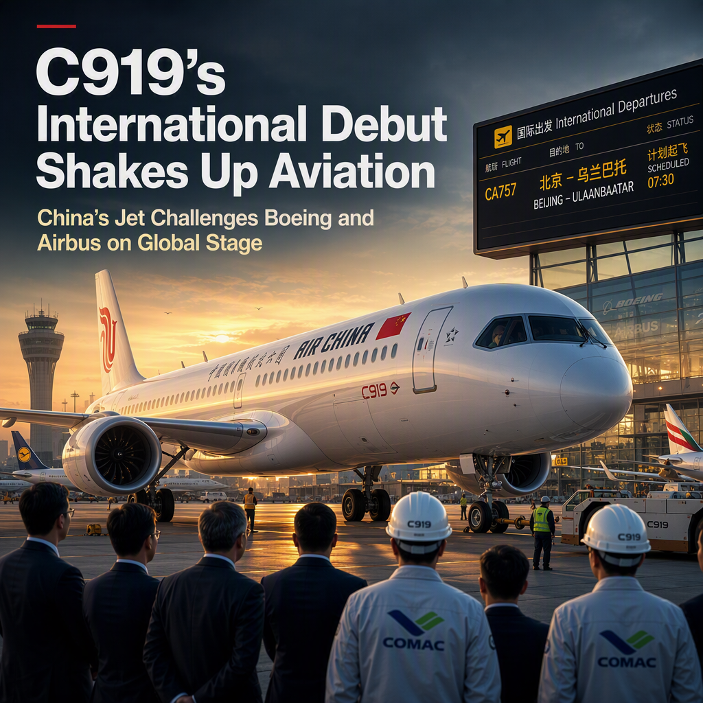 China's C919 Jet Makes First International Flight, Challenging Boeing and Airbus