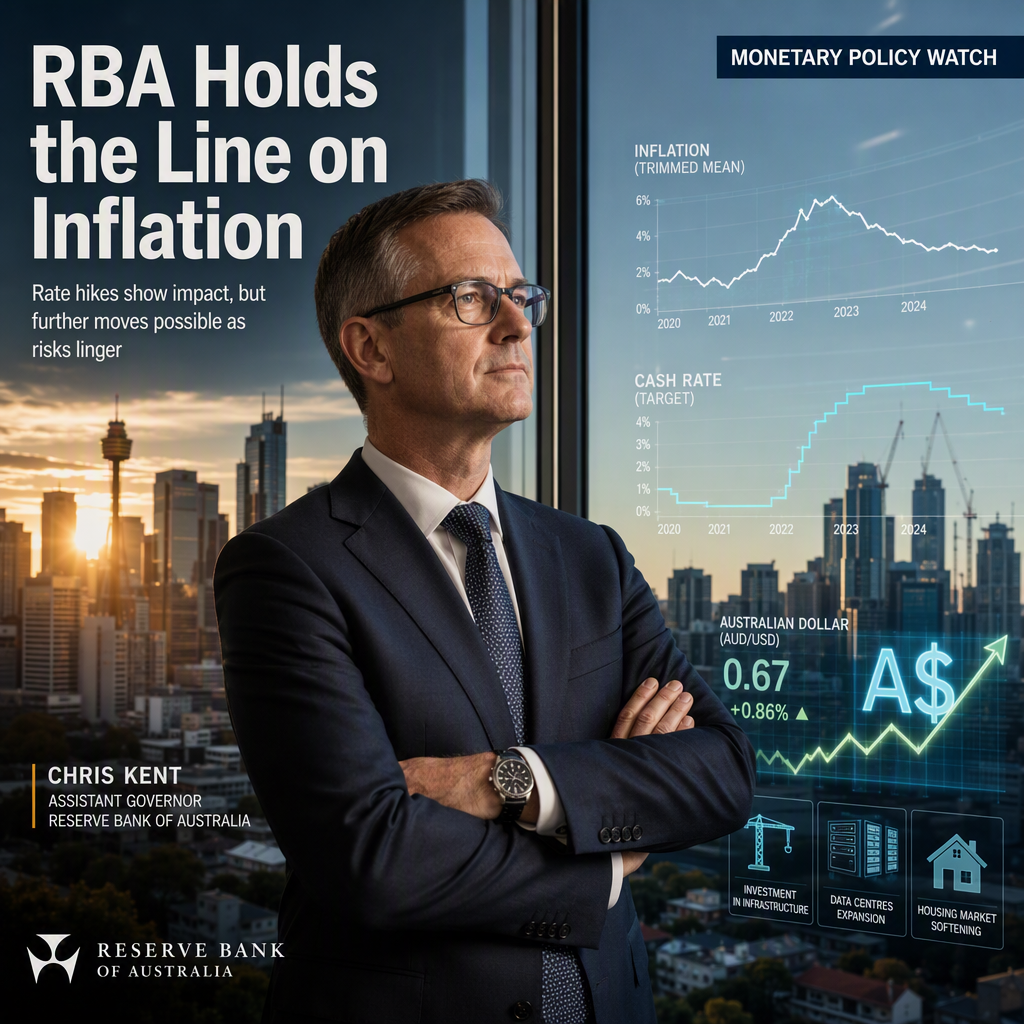 RBA's Kent Signals Rate Hikes Are Working, Further Increases Possible Amid Inflation Risks