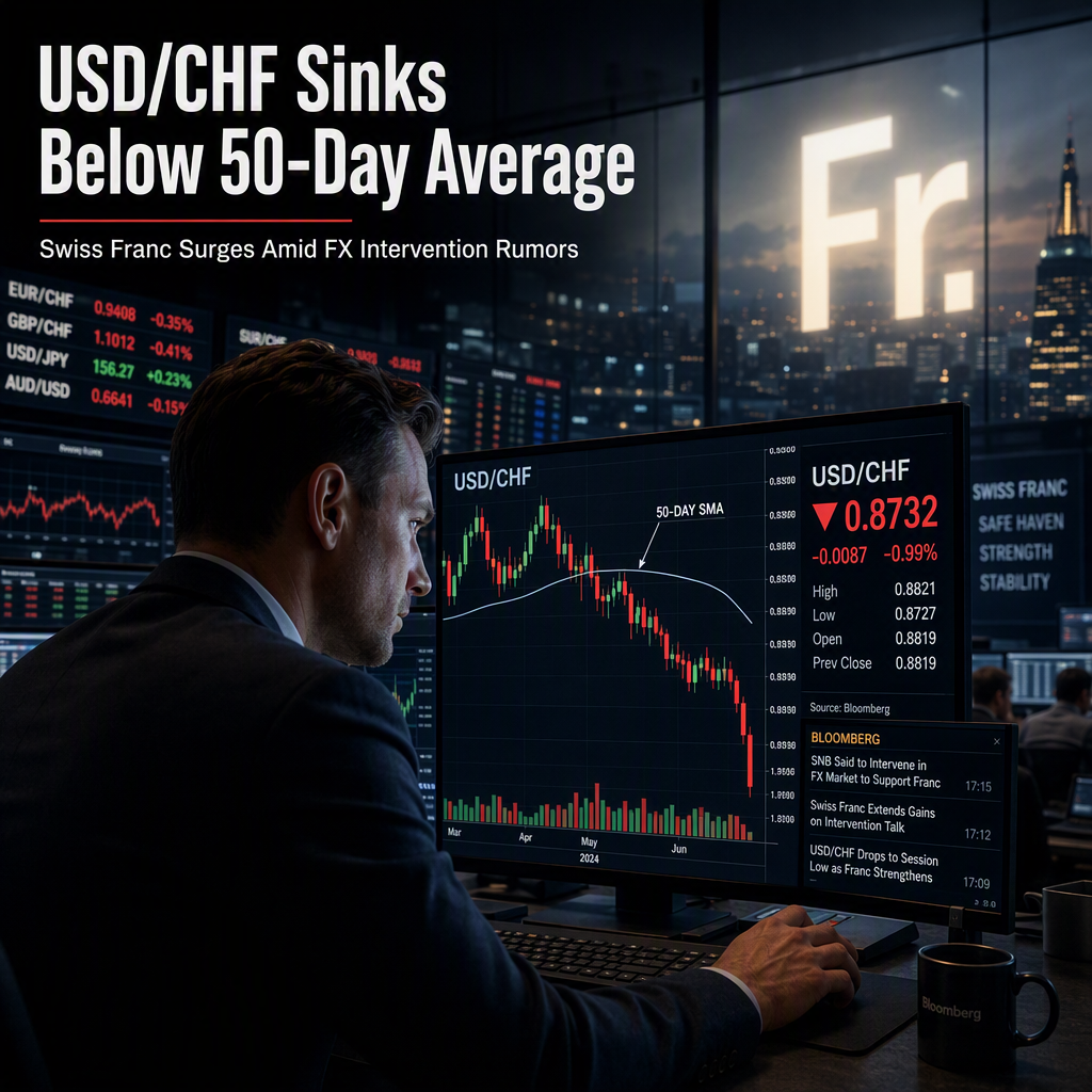 USD/CHF Drops Below 50-Day SMA Amid FX Intervention Rumors, Swiss Franc Strengthens