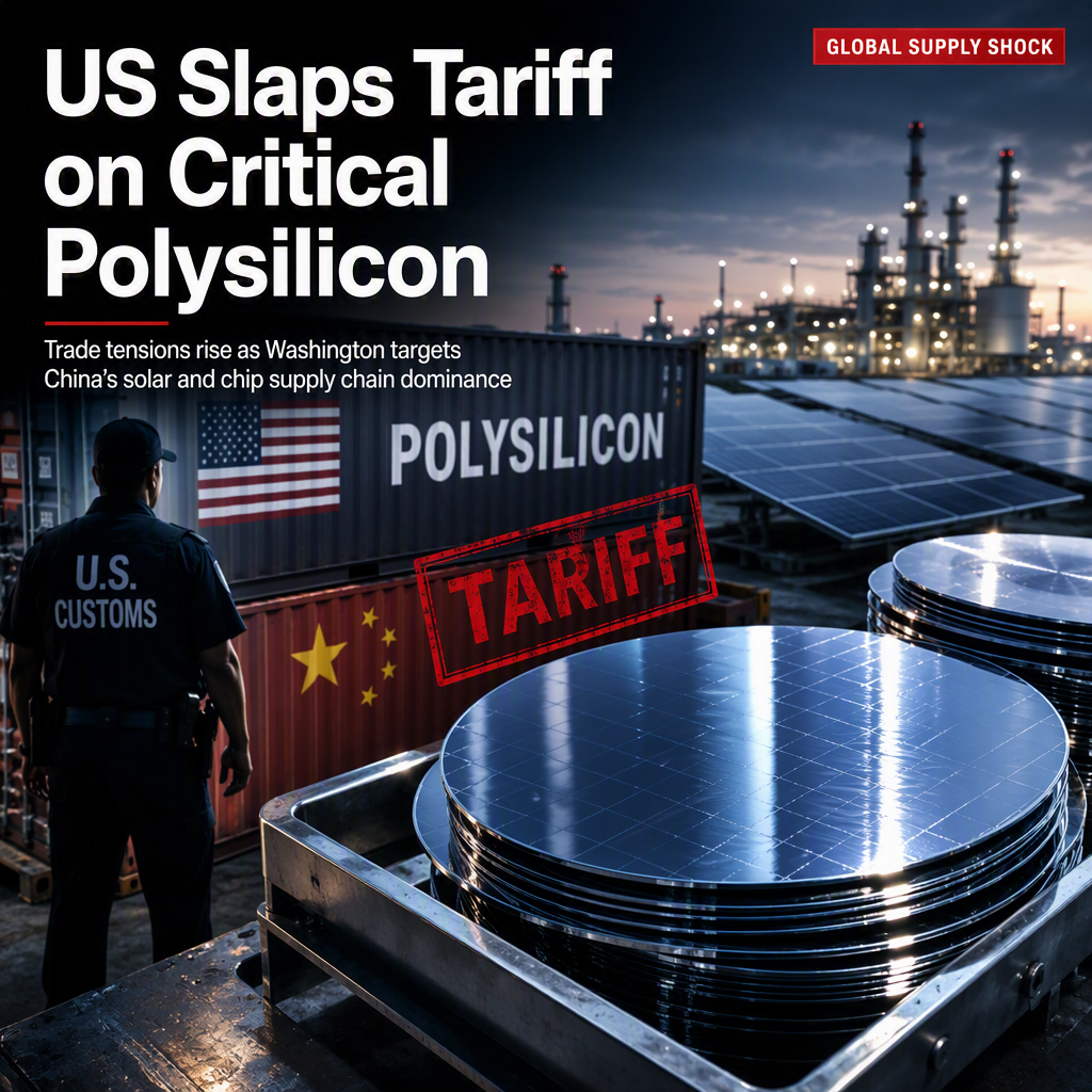 US Imposes 15% Tariff on Polysilicon Imports to Counter China’s Market Dominance