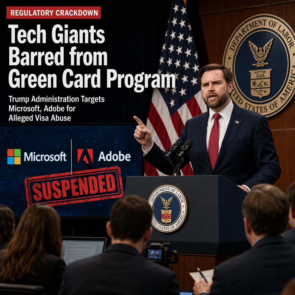Trump Administration Suspends Microsoft, Adobe from Green Card Program Over Alleged Visa Abuse