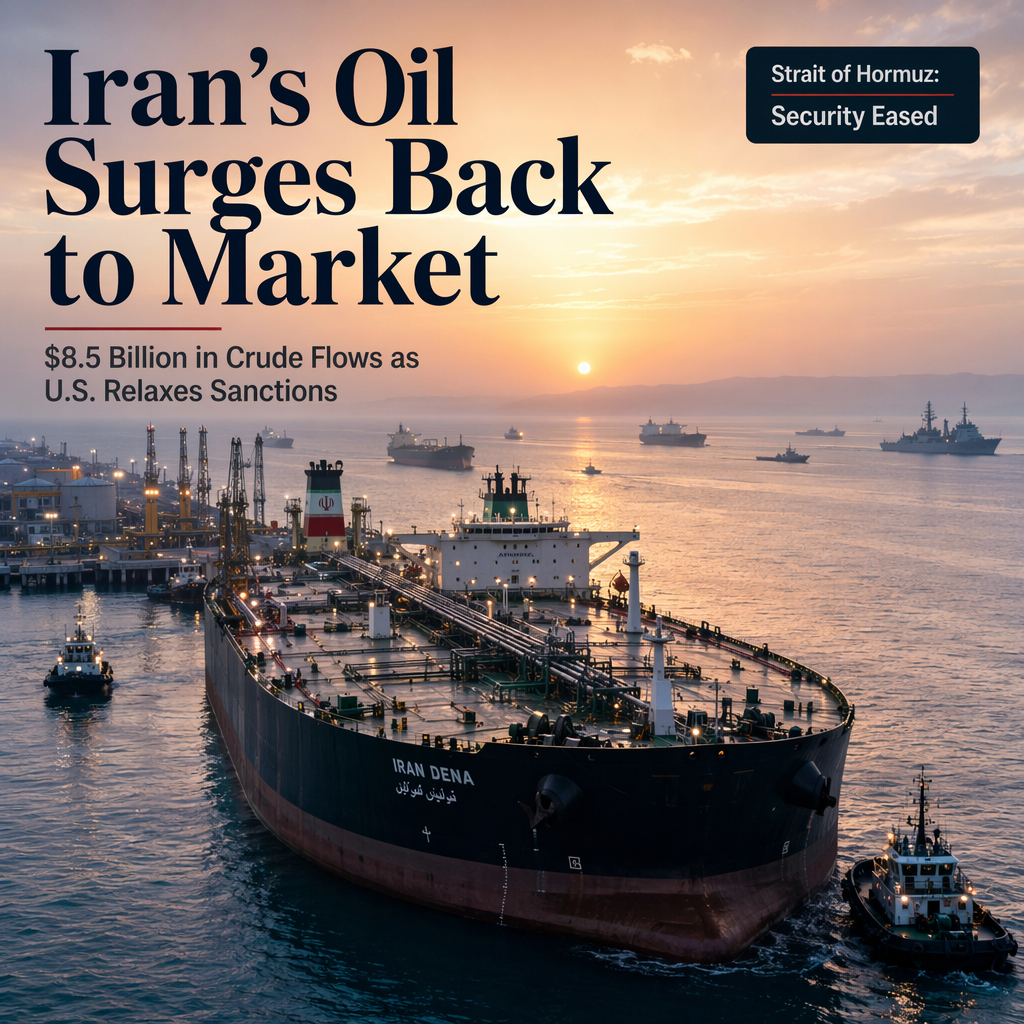 Iran Moves $8.5 Billion in Oil as U.S. Eases Sanctions, Triggering Surge in Persian Gulf Exports