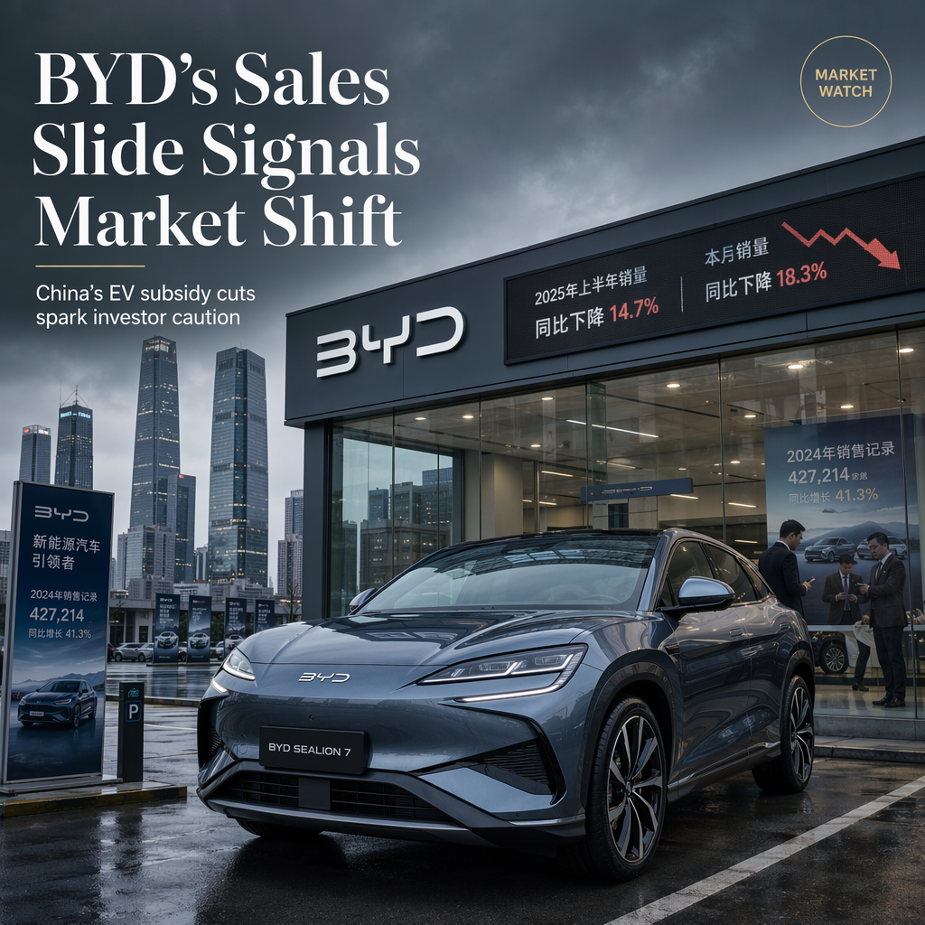 BYD Reports First Half-Year Sales Decline in Six Years Amid China EV Subsidy Changes