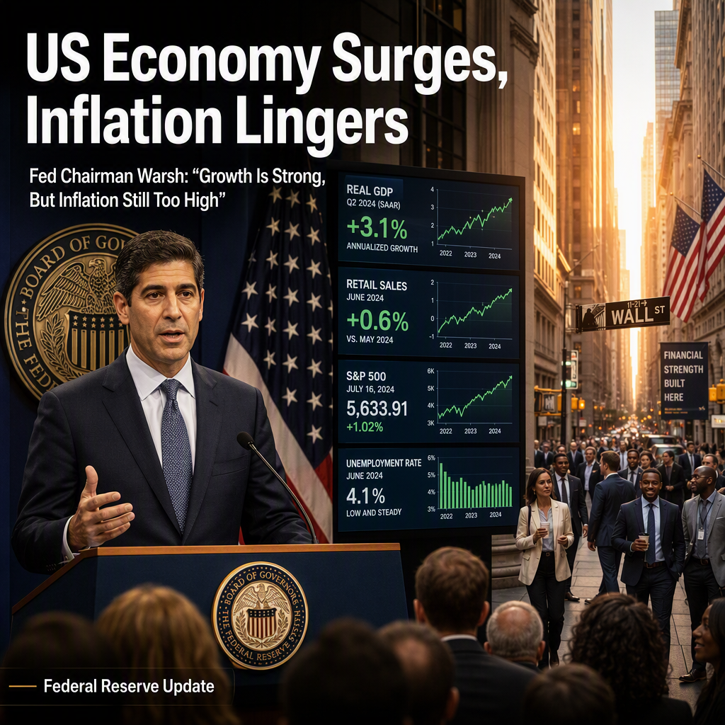 US Economy Shows Robust Growth Amid Persistent Inflation Concerns, Says Fed Chairman Warsh