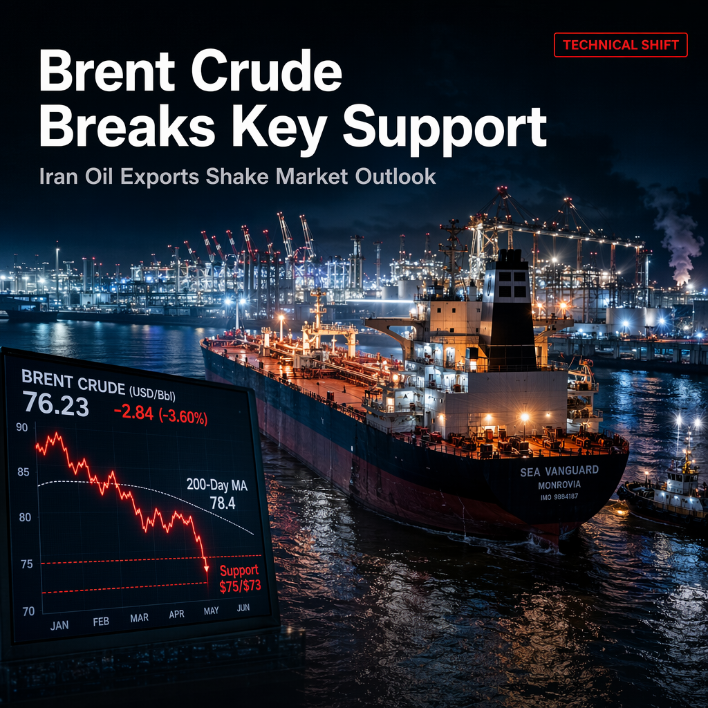 Brent Crude Falls Below 200-Day Moving Average Amid Iran Oil Export Developments