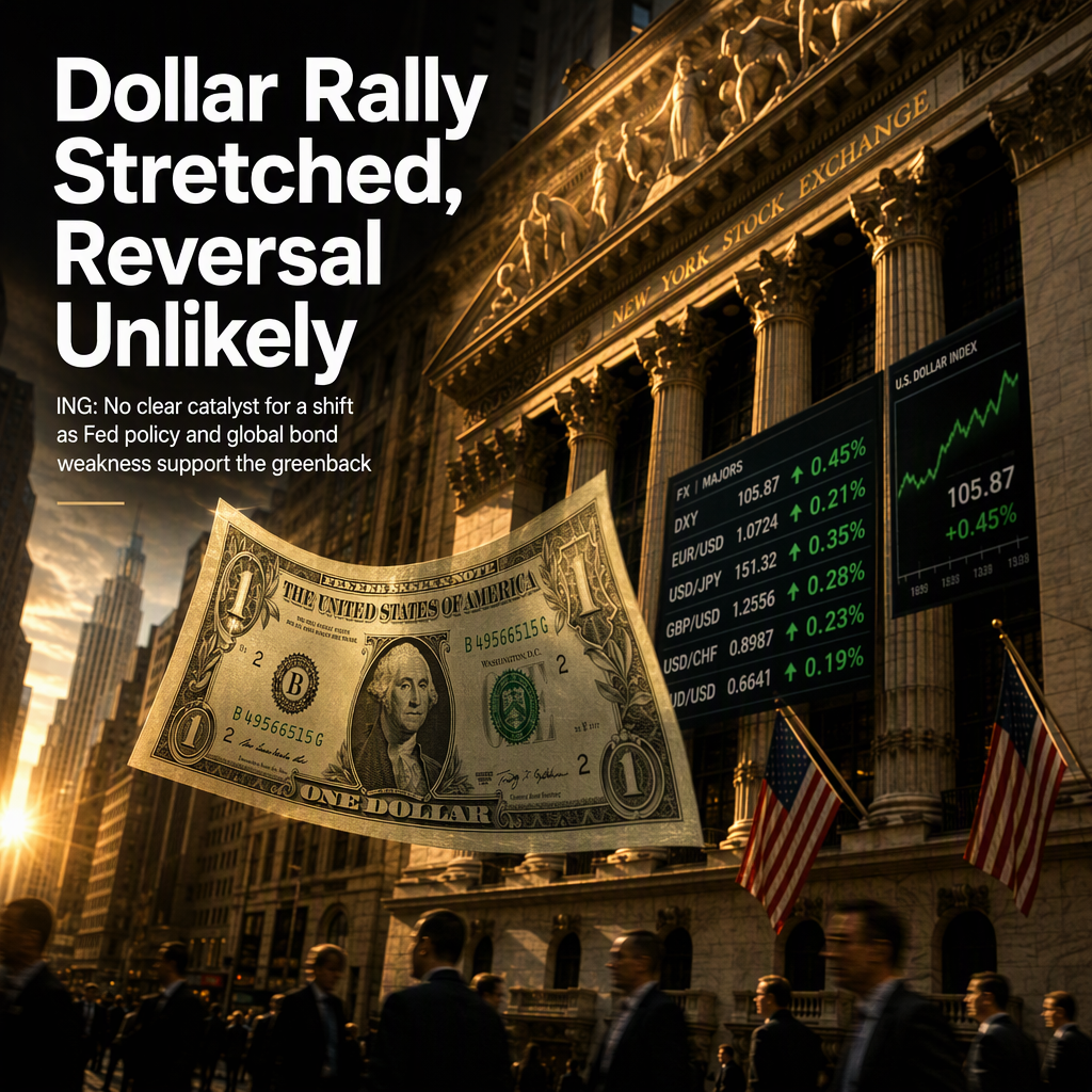 US Dollar Rally Stretched but Lacks Clear Reversal Catalyst, Says ING