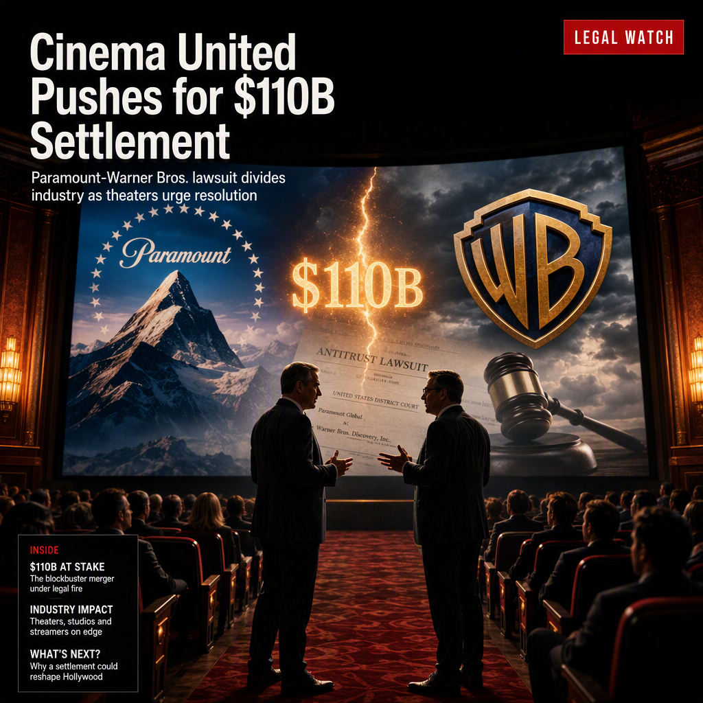Cinema United Urges Settlement in $110B Paramount-Warner Bros. Antitrust Lawsuit Amid Industry Uncertainty