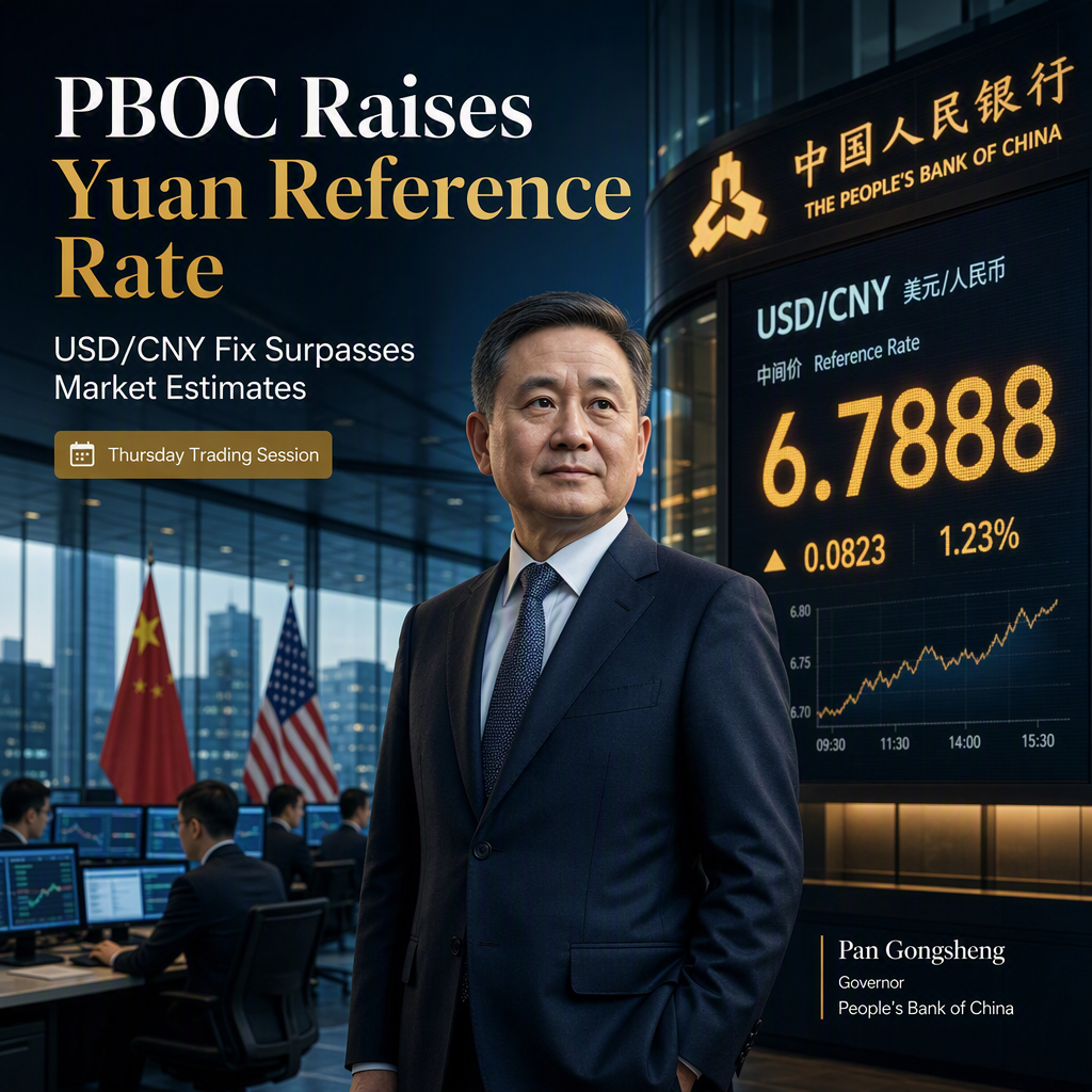 PBOC Sets Higher USD/CNY Reference Rate at 6.7888, Surpassing Reuters Estimate