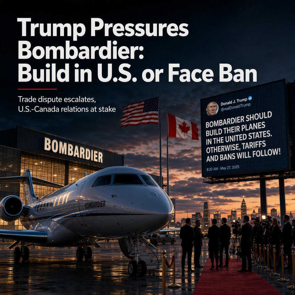 Trump Demands Bombardier Build Jets in U.S. Amid Escalating Trade Dispute with Canada