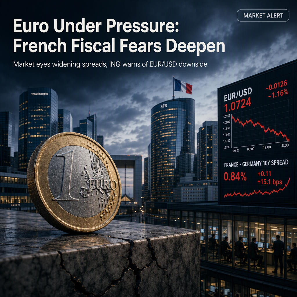 French Fiscal Concerns and Wider Spreads Weigh on Euro, ING Warns of EUR/USD Downside Risks