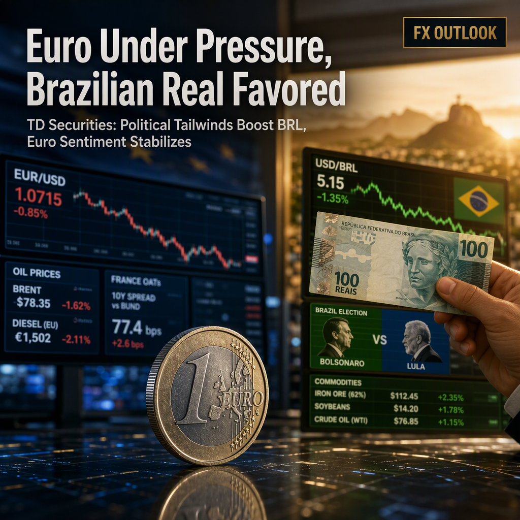 TD Securities Sees Euro Under Near-Term Pressure, Favors Brazilian Real Amid Political Tailwinds
