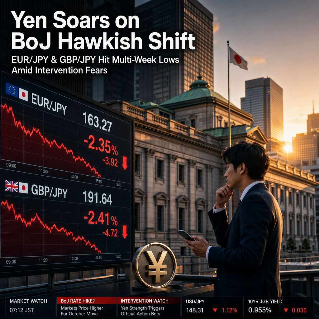 Japanese Yen Surges as BoJ Hawkishness and Intervention Speculation Pressure EUR/JPY and GBP/JPY Crosses