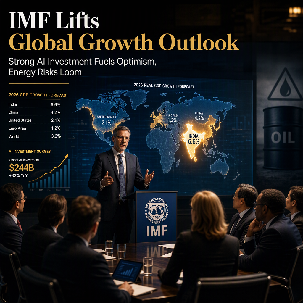 IMF Raises 2026 Global GDP Growth Forecast Amid Strong AI Investment, Warns of Energy Risks