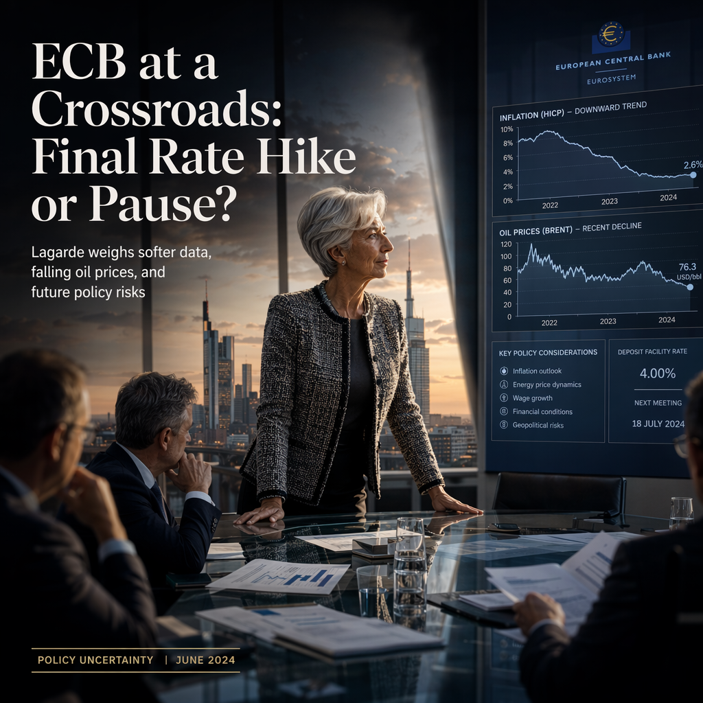 ECB Faces Uncertainty Over Final Rate Hike Amid Softer Data and Lagarde's Comments