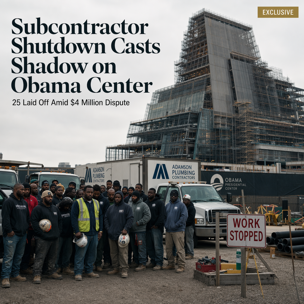 Obama Center Subcontractor Shuts Down, Lays Off 25 Amid $4 Million Payment Dispute