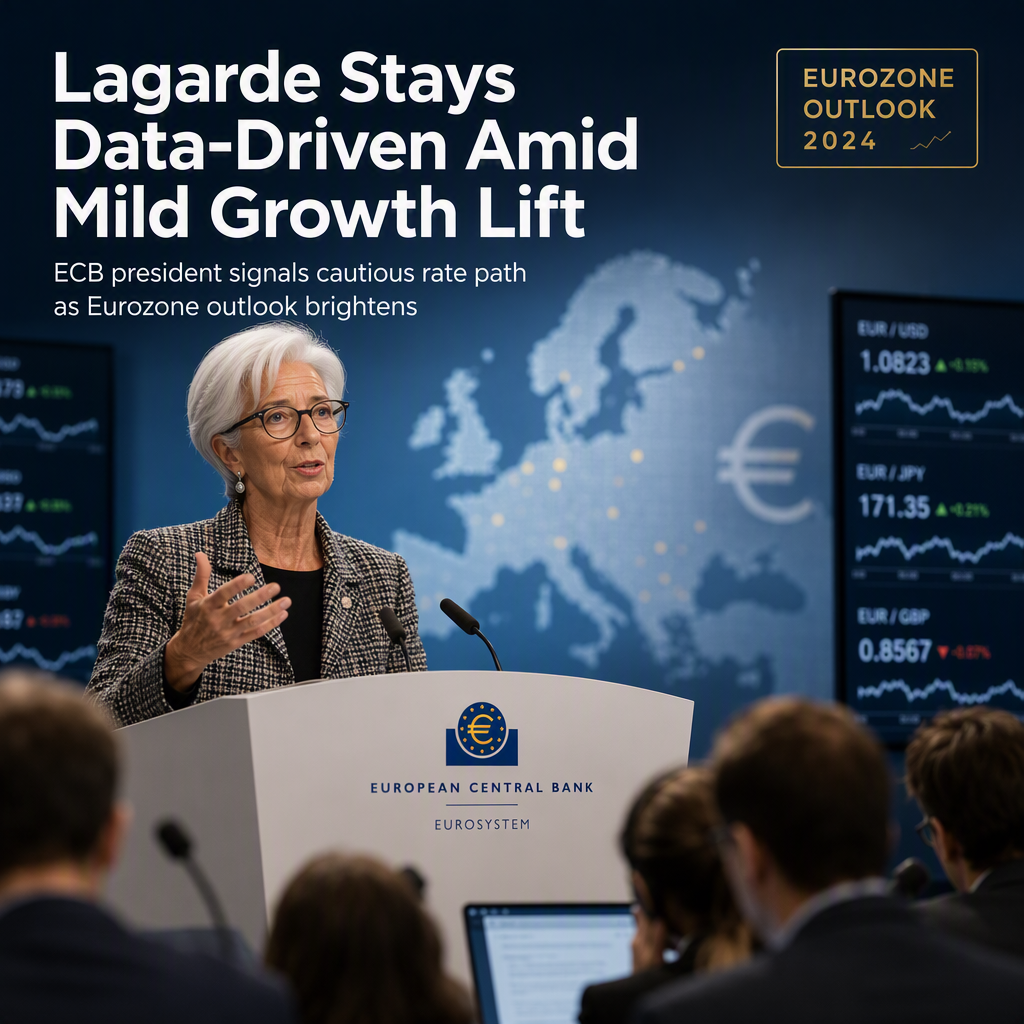 ECB’s Lagarde Signals Data-Dependent Rate Path Amid Improved Growth Outlook