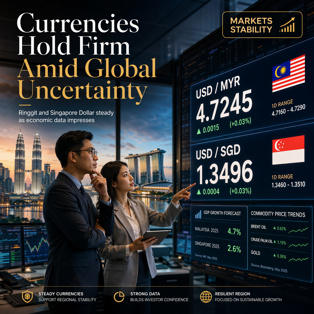 Malaysian Ringgit and Singapore Dollar Hold Firm Ranges Against US Dollar Amid Economic Data and Market Cues