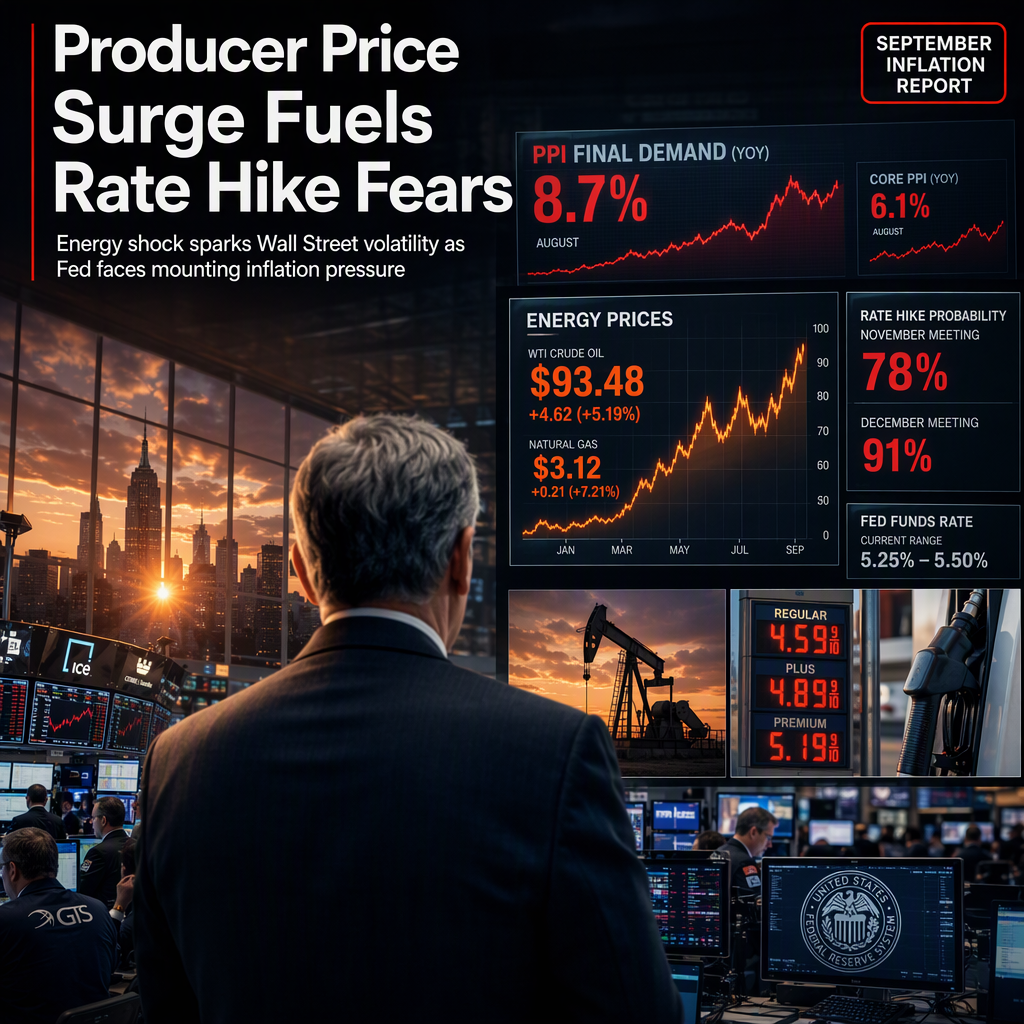 Surging Producer Prices in September Intensify Fed Rate Hike Expectations Amid Energy Shock