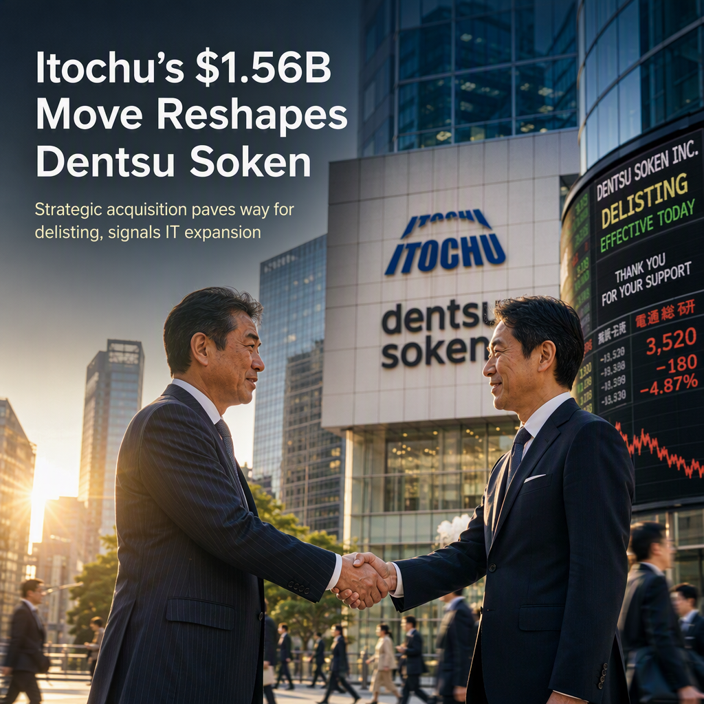 Itochu to Acquire $1.56 Billion Stake in Dentsu Soken, Paving Way for Delisting