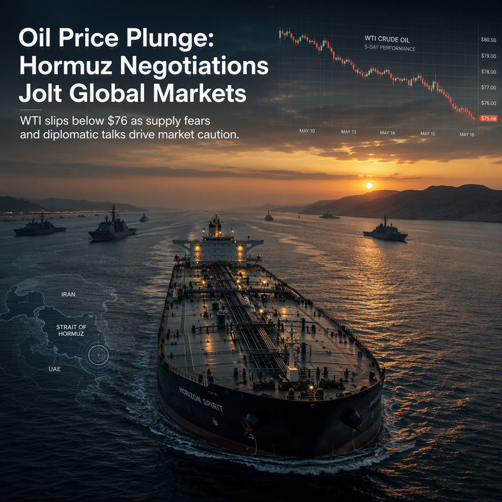 WTI Oil Slides Below $76 as Hormuz Negotiations Spark Market Caution