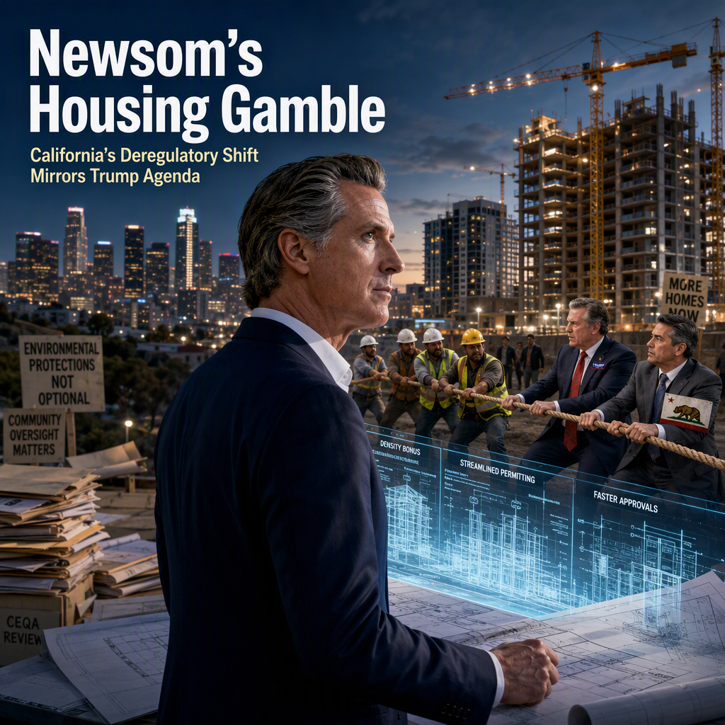 California Governor Newsom Adopts Housing Reforms Echoing Trump’s Deregulatory Agenda