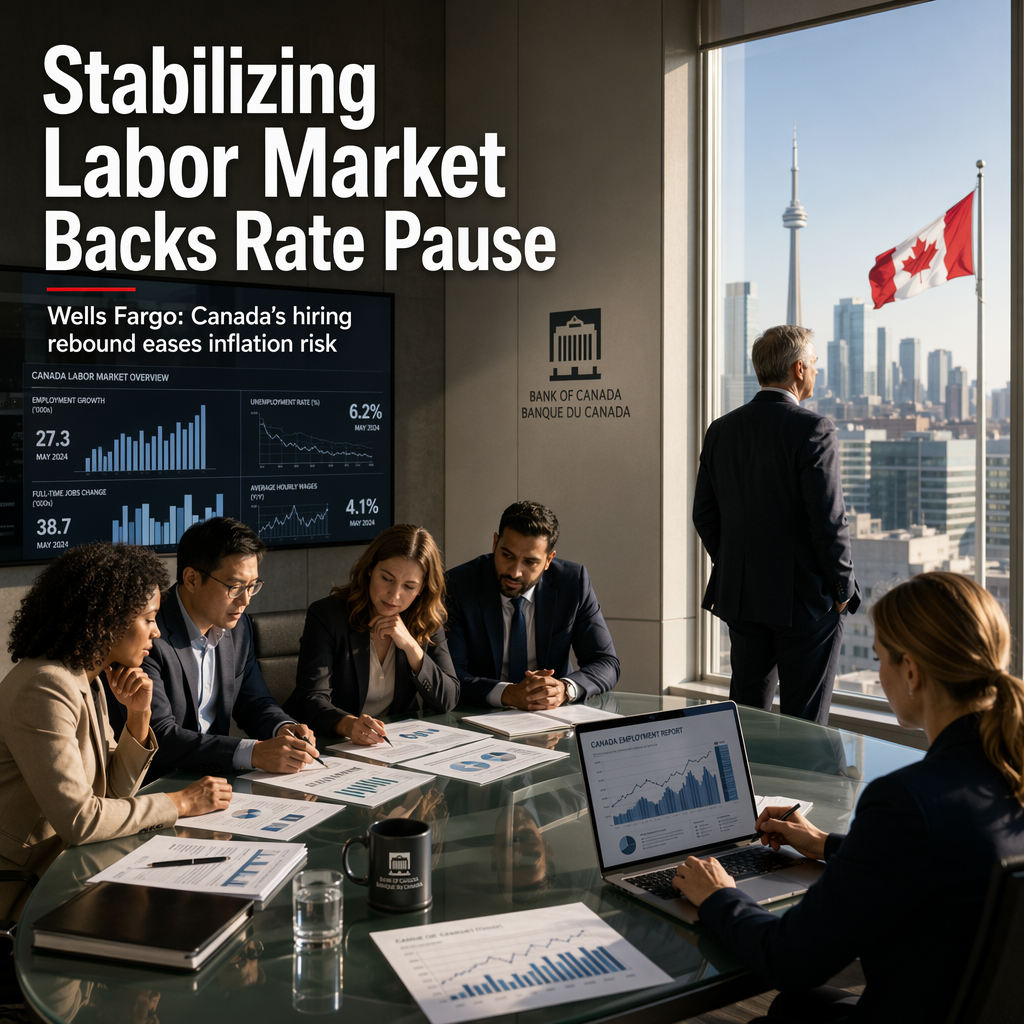 Stabilizing Canadian Labor Market Supports Bank of Canada Policy Pause, Says Wells Fargo