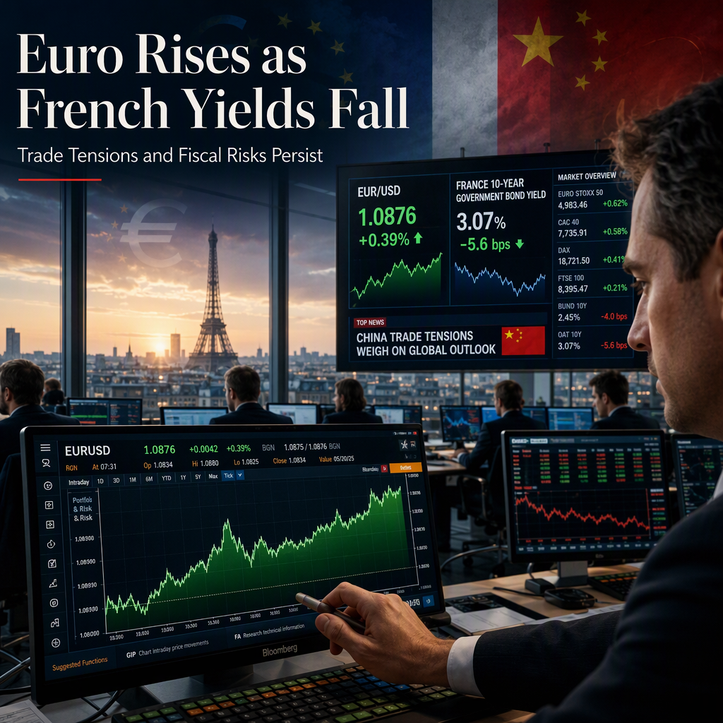 Euro Recovers Amid French Bond Yield Drop, But Trade Tensions with China and Fiscal Risks Persist