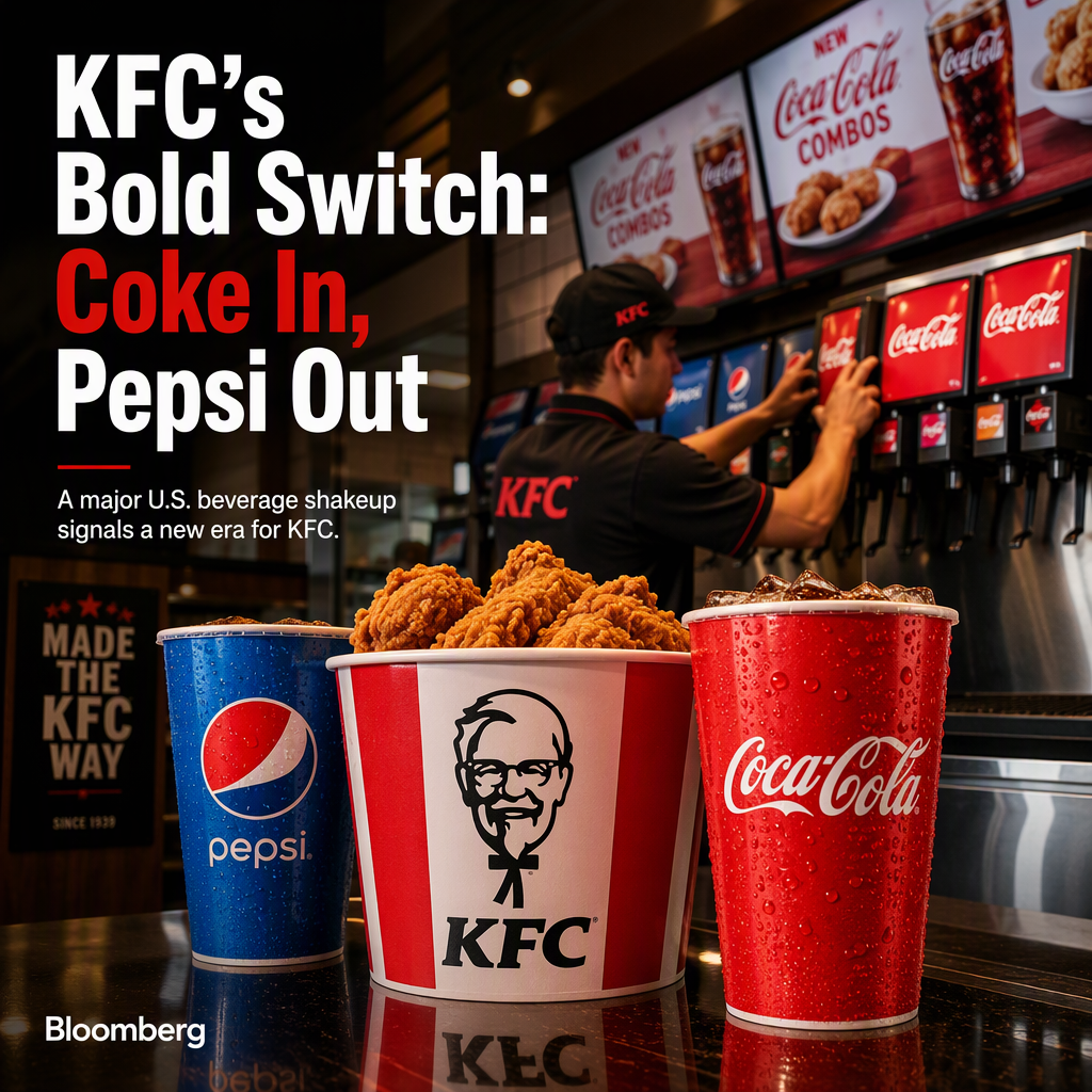 KFC to Replace PepsiCo with Coca-Cola as U.S. Beverage Supplier in Major Strategic Shift