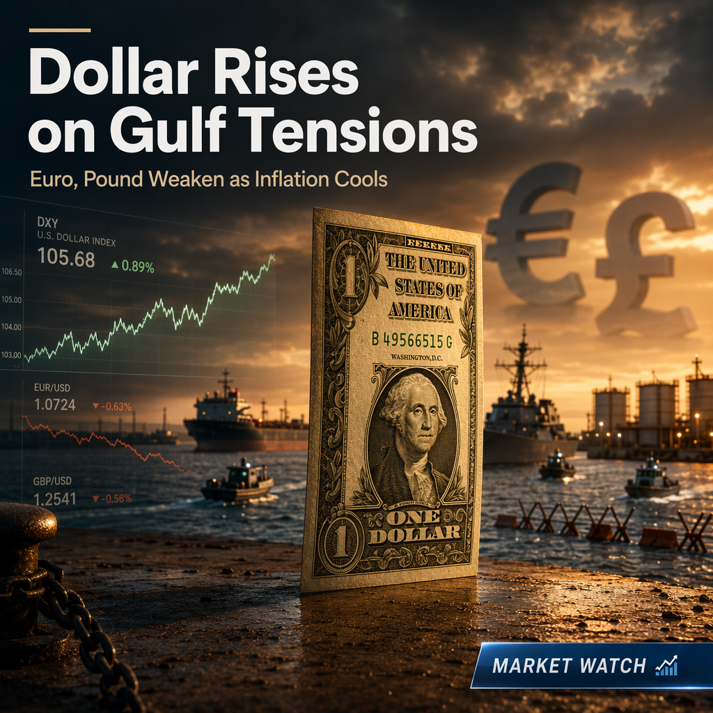 US Dollar Strengthens Amid Gulf Tensions and Cooling Inflation; Euro and Pound Weaken