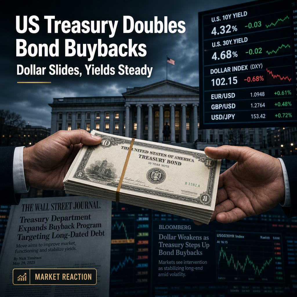 US Treasury Doubles Long-Dated Bond Buybacks, Triggering Dollar Weakness and Yield Stabilization