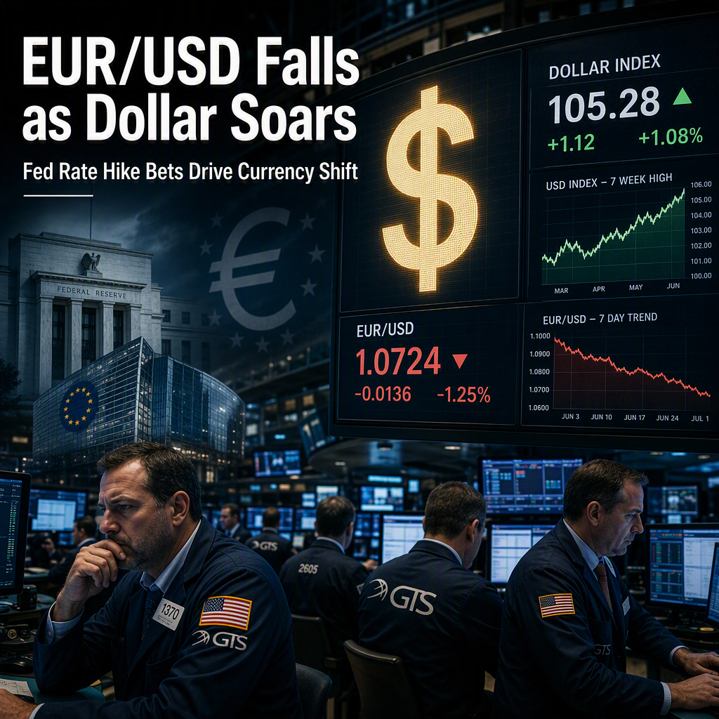 EUR/USD Slides as US Dollar Hits Seven-Week High Amid Fed Rate Hike Expectations