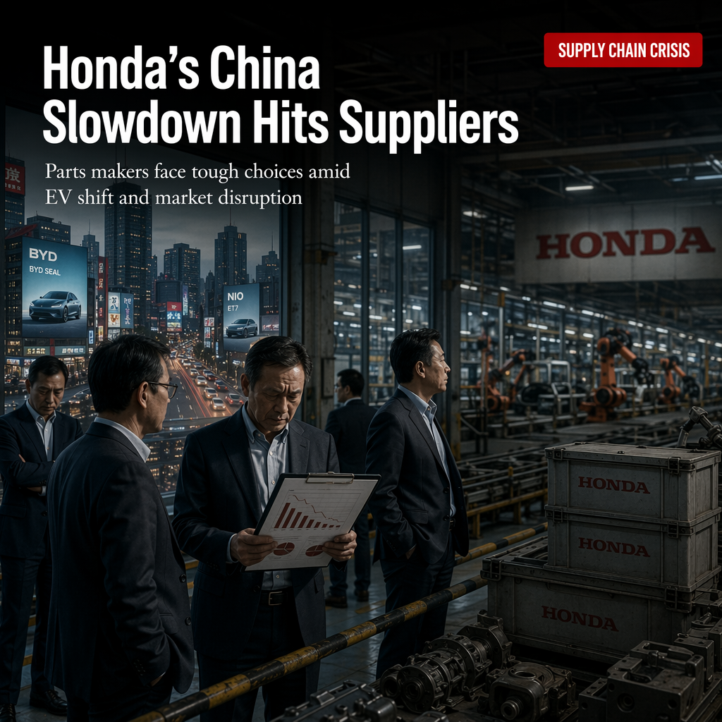 Honda's Production Cuts in China Spark Supplier Discontent Amid EV Transition