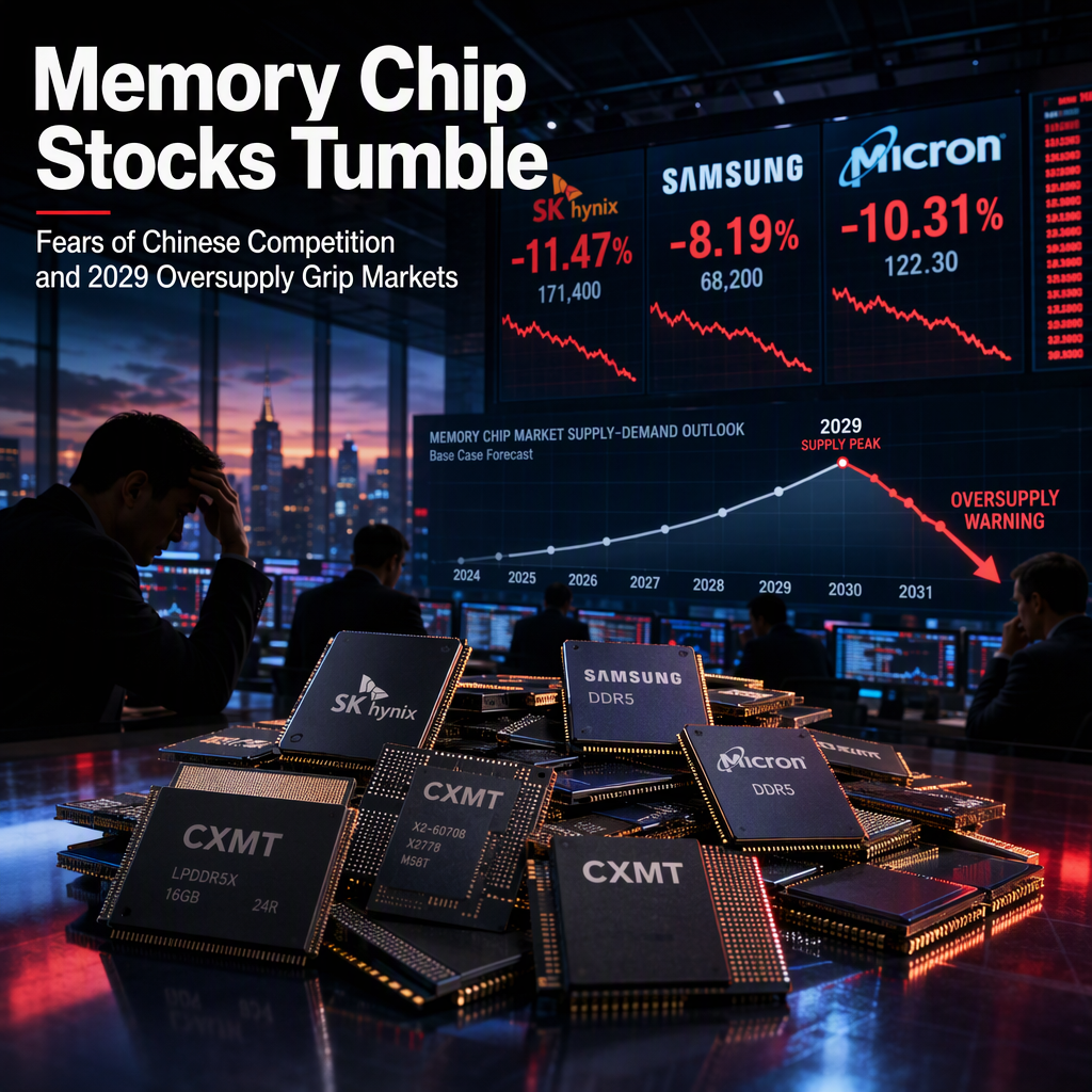 Memory Chip Stocks Plunge Amid Fears of Chinese Competition and 2029 Oversupply