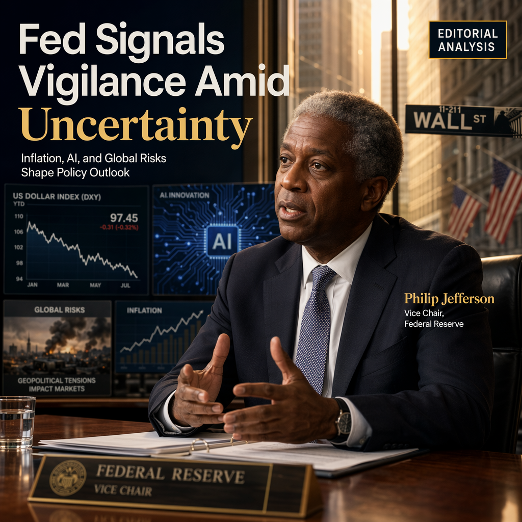 Fed Vice Chair Jefferson Signals Data-Dependent Policy Amid Inflation and AI Uncertainties