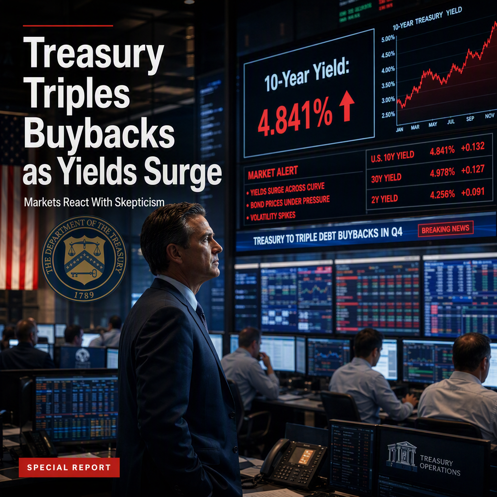 U.S. Treasury to Triple Debt Buybacks Amid Surging Yields, Markets React Negatively
