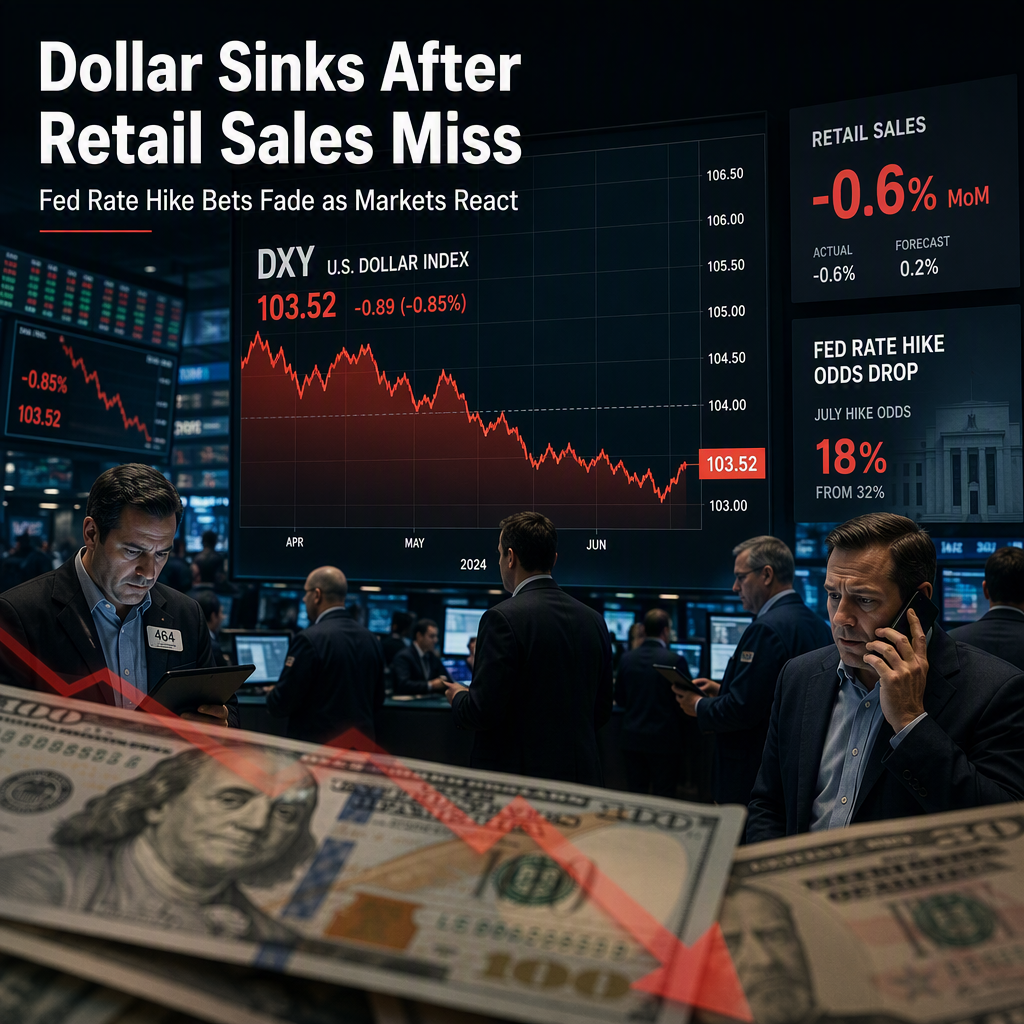 US Dollar Weakens as July Retail Sales Disappoint and Fed Rate Hike Bets Fade