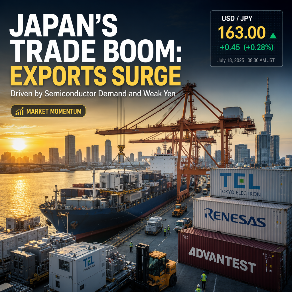 Japan's Exports and Imports Surge in June, Beating Estimates Amid Semiconductor Boom and Weak Yen