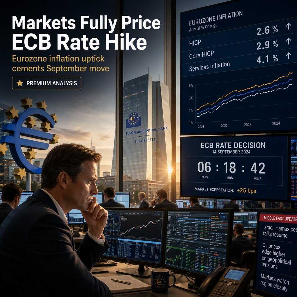 Markets Fully Price ECB September Rate Hike as Eurozone Inflation Ticks Higher