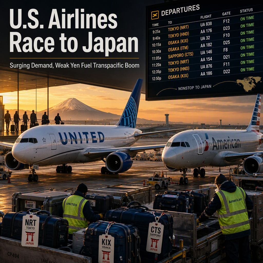 U.S. Airlines Expand Japan Routes Amid Surging Demand Driven by Weak Yen