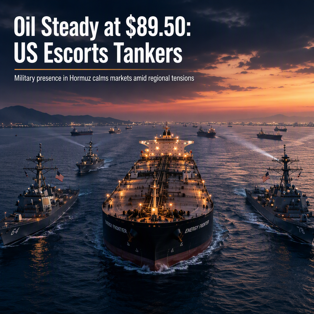 WTI Oil Steady at $89.50 as US Military Escorts Tankers Through Hormuz Amid Geopolitical Tensions