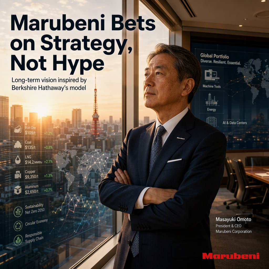 Marubeni CEO Emphasizes Long-Term Strategy Over Semiconductor Hype, Cites Berkshire Hathaway Model