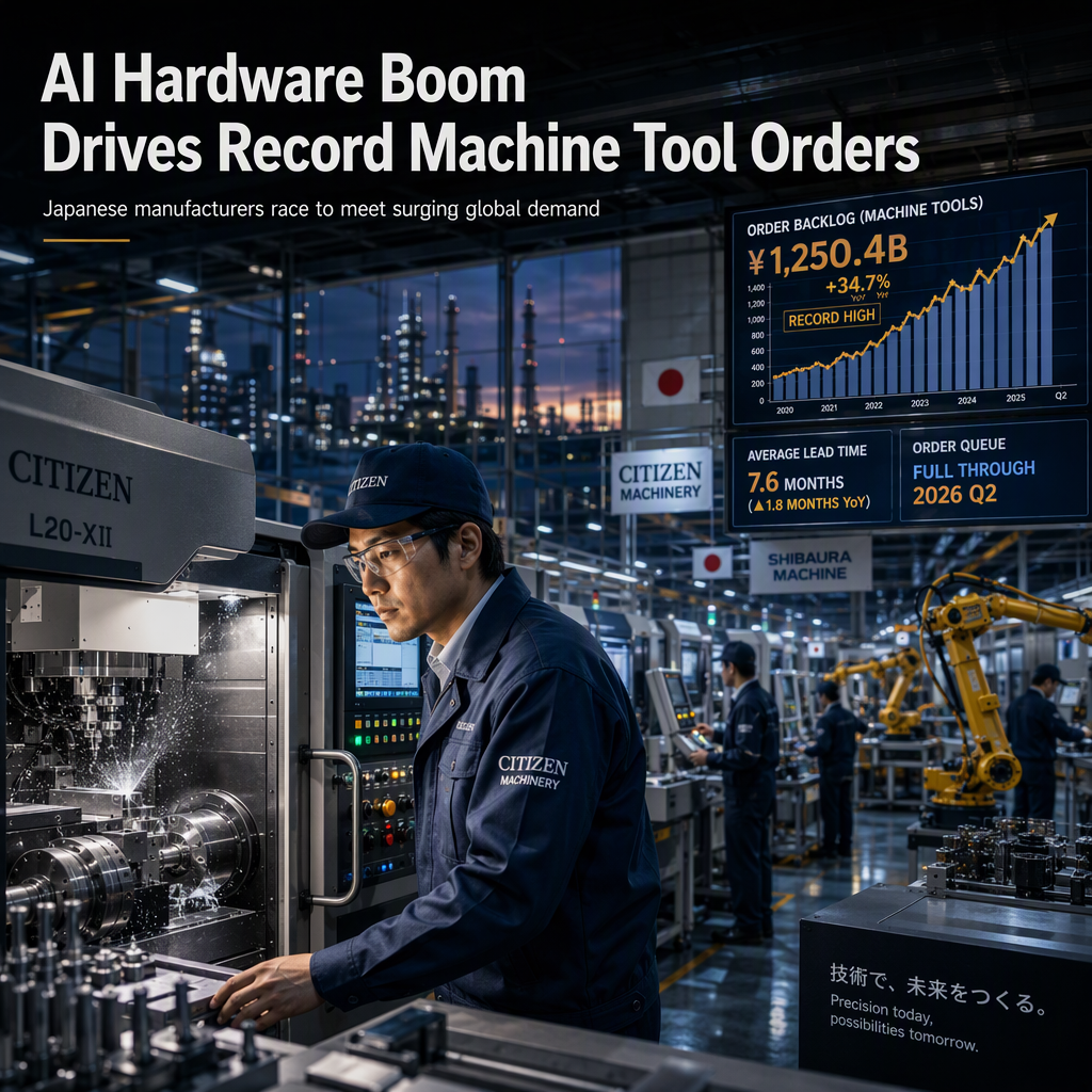 Japanese Machine Tool Order Backlog Hits Record High Amid AI Hardware Boom