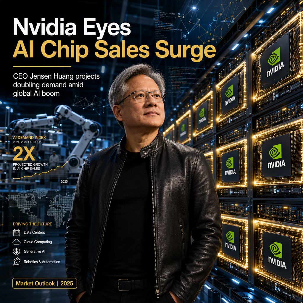 Nvidia CEO Jensen Huang Projects AI Chip Sales to Double Next Year Amid Surging Global Demand